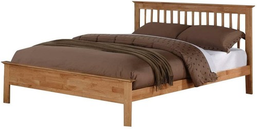 Oak colour wood bed - , frame.low