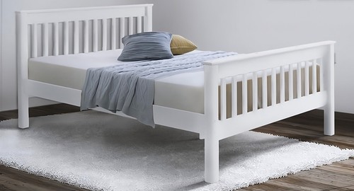 White wood bed frame - white,