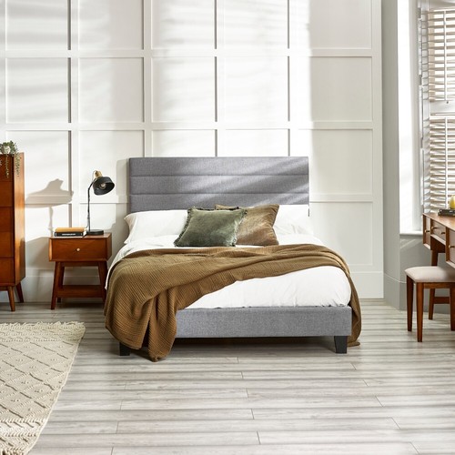 Grey fabric bed merida - grey, bed,