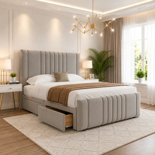 Chesterfield winged divan bed - chesterfield,