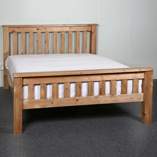 Chunky slatted solid pine bed - slatted,